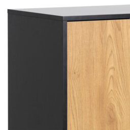 Furniture To Go Seaford 3 Door 2 Drawer Sideboard In Black & Oak - thumbnail 7