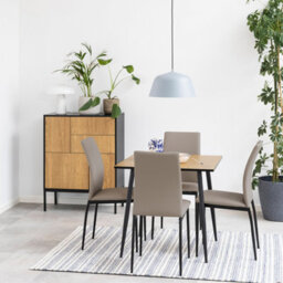 Furniture To Go Seaford 3 Door 2 Drawer Sideboard In Black & Oak - thumbnail 5
