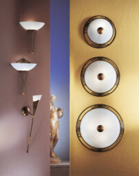 Elegant 2-Pack Antique Brown Ceiling Lights With Beige Glass Shades - thumbnail 3