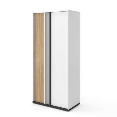 Arte Modern Imola Hinged Door Wardrobe With Hanging Rail And Shelve In White Matt - Spacious And Stylish (H)1980mm (W)900mm (D)500mm - image 1