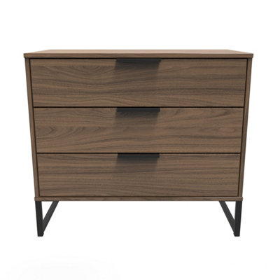 Beijing 3 Drawer Chest Of Drawers In Carini Walnut (Ready Assembled) - image 1