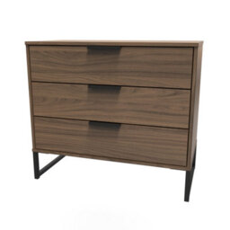 Beijing 3 Drawer Chest Of Drawers In Carini Walnut (Ready Assembled) - thumbnail 3