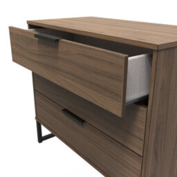 Beijing 3 Drawer Chest Of Drawers In Carini Walnut (Ready Assembled) - thumbnail 5