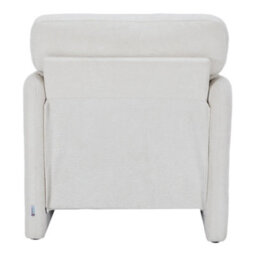 Living And Home White Chenille Upholstered Armchair With Footstool - thumbnail 4