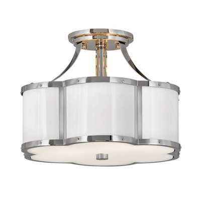 Luminosa Lighting Luminosa Hinkley Chance Cylindrical Ceiling Light Polished Nickel With Polished White - image 1