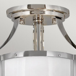 Luminosa Lighting Luminosa Hinkley Chance Cylindrical Ceiling Light Polished Nickel With Polished White - thumbnail 2