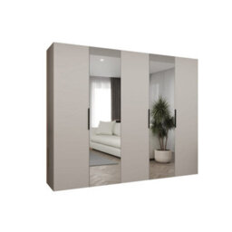 Arte Cashmere Marbella Ii Hinged Door Wardrobe 250Cm - Elegant Storage With Mirrored Touches - thumbnail 2