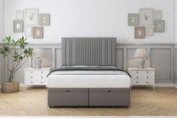 "Comfort The Foxy Pewter Dumfries Ottoman Bed With Mattress With 26"" Strutted Headboard 6' Super King" - thumbnail 1