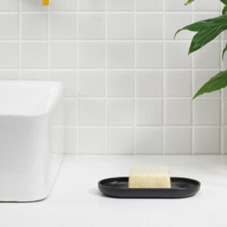 ReBorn® Reborn Recycled Soap Dish -Graphite Black Bathroom Soap Holder - With Ridge Edges - Made In The Uk - thumbnail 7