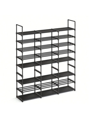 LEDREM Adjustable Shoe Rack, 8-Tier Shoe Organizer, Shoe Storage Shelf, Steel Tubes And Non-Woven Fabric, Holds Up To 48 Pairs - image 1