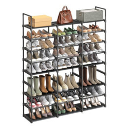 LEDREM Adjustable Shoe Rack, 8-Tier Shoe Organizer, Shoe Storage Shelf, Steel Tubes And Non-Woven Fabric, Holds Up To 48 Pairs - thumbnail 7