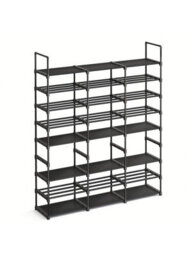 LEDREM Adjustable Shoe Rack, 8-Tier Shoe Organizer, Shoe Storage Shelf, Steel Tubes And Non-Woven Fabric, Holds Up To 48 Pairs - thumbnail 1