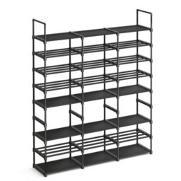 LEDREM Adjustable Shoe Rack, 8-Tier Shoe Organizer, Shoe Storage Shelf, Steel Tubes And Non-Woven Fabric, Holds Up To 48 Pairs - thumbnail 8