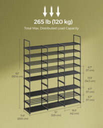 LEDREM Adjustable Shoe Rack, 8-Tier Shoe Organizer, Shoe Storage Shelf, Steel Tubes And Non-Woven Fabric, Holds Up To 48 Pairs - thumbnail 9