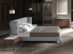 Angel Cerda Light Bluish-Grey Fabric Bed With An Original Headboard - thumbnail 6