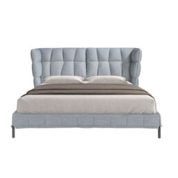 Angel Cerda Light Bluish-Grey Fabric Bed With An Original Headboard - thumbnail 2