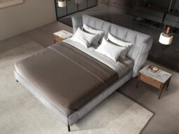 Angel Cerda Light Bluish-Grey Fabric Bed With An Original Headboard - thumbnail 3