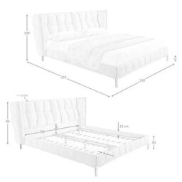 Angel Cerda Light Bluish-Grey Fabric Bed With An Original Headboard - thumbnail 8