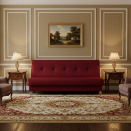 Enduro Xi Living Room Sofa Bed With Click Clack Sleeping Function Storage Wooden Frame 195X90X85Cm Red - thumbnail 2