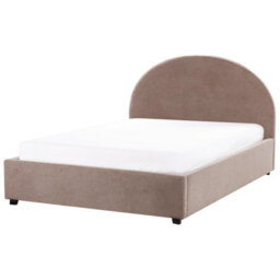 Beliani Ottoman Bed Boucle Vaucluse 140 X 200 Cm (Eu Double) Taupe - thumbnail 4