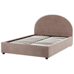 Beliani Ottoman Bed Boucle Vaucluse 140 X 200 Cm (Eu Double) Taupe - thumbnail 5