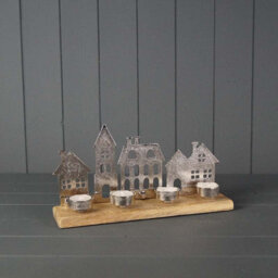 Four Candle Satchville Metal Townscape Tealight Holder - thumbnail 2