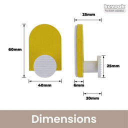Keypak 5 Pack Colour Pop Decorative Wall Coat Hooks - Yellow & White - Metal & Wood Hook For Diy Home Organisation - thumbnail 3