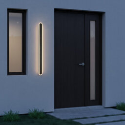 Litecraft Mitali Black Outdoor Led Cct 32 Watt Linear Wall Light - thumbnail 1