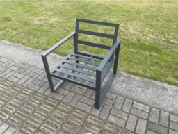 Fimous Aluminium Outdoor Garden Chair Patio Armchair Single Sofa For Balcony, Terrace,swimming Pool Dark Grey - thumbnail 3