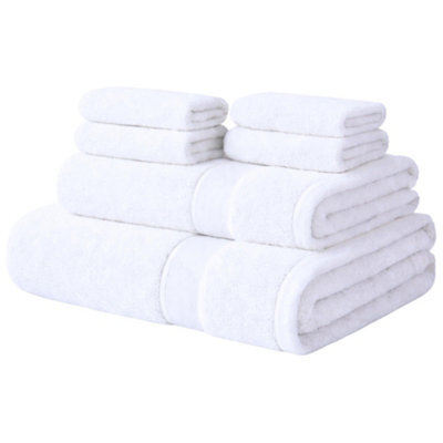 Aten Homeware White Egyptian Cotton Bath Hand & Face Towels -  6 Piece Set - image 1