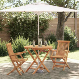 Berkfield Durable 3 Piece Folding Garden Bistro Set Solid Wood Acacia - thumbnail 2