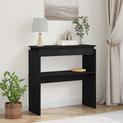 Walplus Console Table Black Oak 80 X 30 X 80 Cm Engineered Wood - image 1