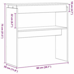 Walplus Console Table Black Oak 80 X 30 X 80 Cm Engineered Wood - thumbnail 9