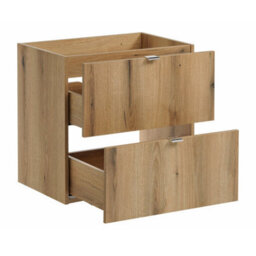 Heze Furniture Dove Bathroom Vanity Cabinets Set With Round Worktop Basin 60Cm And Tall Cabinet In Evoke Oak - thumbnail 3