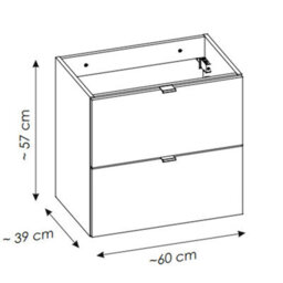 Heze Furniture Dove Bathroom Vanity Cabinets Set With Round Worktop Basin 60Cm And Tall Cabinet In Evoke Oak - thumbnail 9