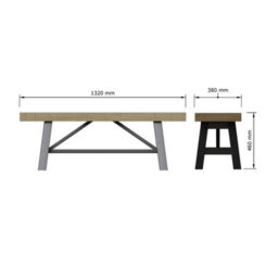 FWSTYLE Driftwood Lacquered Solid Pine Dining Bench - thumbnail 7