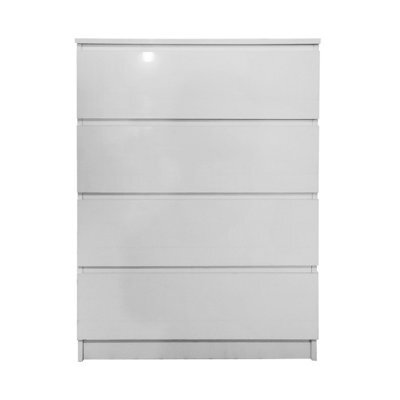 White Gloss Deep Drawer Chest Of Drawers (4 Drawers) - image 1