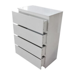 White Gloss Deep Drawer Chest Of Drawers (4 Drawers) - thumbnail 2