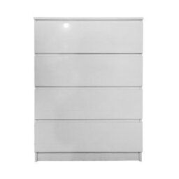 White Gloss Deep Drawer Chest Of Drawers (4 Drawers) - thumbnail 1
