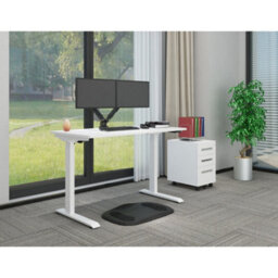 Loops Ergonomic White Electric Sit-Stand Desk With Twin Monitor Bracket - 1200X600mm Office Set - thumbnail 5