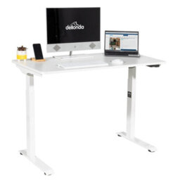 Loops Ergonomic White Electric Sit-Stand Desk With Twin Monitor Bracket - 1200X600mm Office Set - thumbnail 6