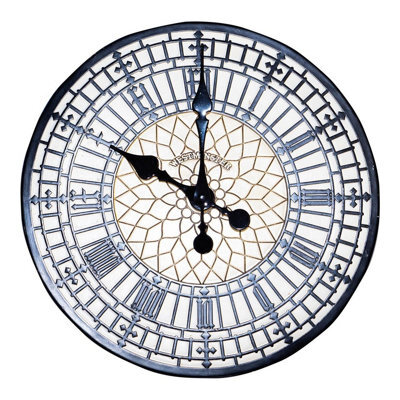 Big Ben Design Wall Clock - Battery Powered Weather Resistant Indoor Outdoor Round Hand Painted Polyresin Clock - 30Cm Diameter - image 1