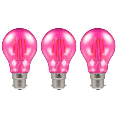 Crompton Lamps Led Gls 4.5W B22 Harlequin Ip65 Pink Translucent (3 Pack) - image 1
