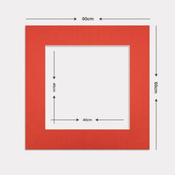 Ak Frames 60X60Cm Poppy Red Picture Mounts To Fit 40X40Cm Aperture Size - Mount Board Only (No Frame Included) - thumbnail 3