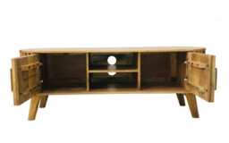 Buttercup Farm Slated Tv Unit - Mango Wood - L40 X W135 X H50 Cm - Light Finish - Assembly Required - thumbnail 4