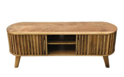 Buttercup Farm Slated Tv Unit - Mango Wood - L40 X W135 X H50 Cm - Light Finish - Assembly Required - thumbnail 3