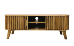 Buttercup Farm Slated Tv Unit - Mango Wood - L40 X W135 X H50 Cm - Light Finish - Assembly Required - thumbnail 2