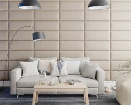 Aspire Easymount Wall Mounted Upholstered Panels, Modular Diy Headboard In Malham Weave Fabric, Cream (Pack Of 2) - thumbnail 2