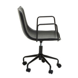Orsina Claw Base Black Leather Home Office Chair, Upholstered Seat Of Office Chair, Height Adjustable Swivel Chair - thumbnail 3
