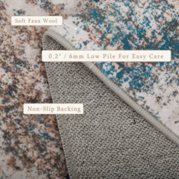 Decoranddecor Living Room Rugs, Washable Area Rugs, 120X170Cm, Non-Slip, Pet Friendly, Low Pile, Abstract Rug - Trivon - thumbnail 5